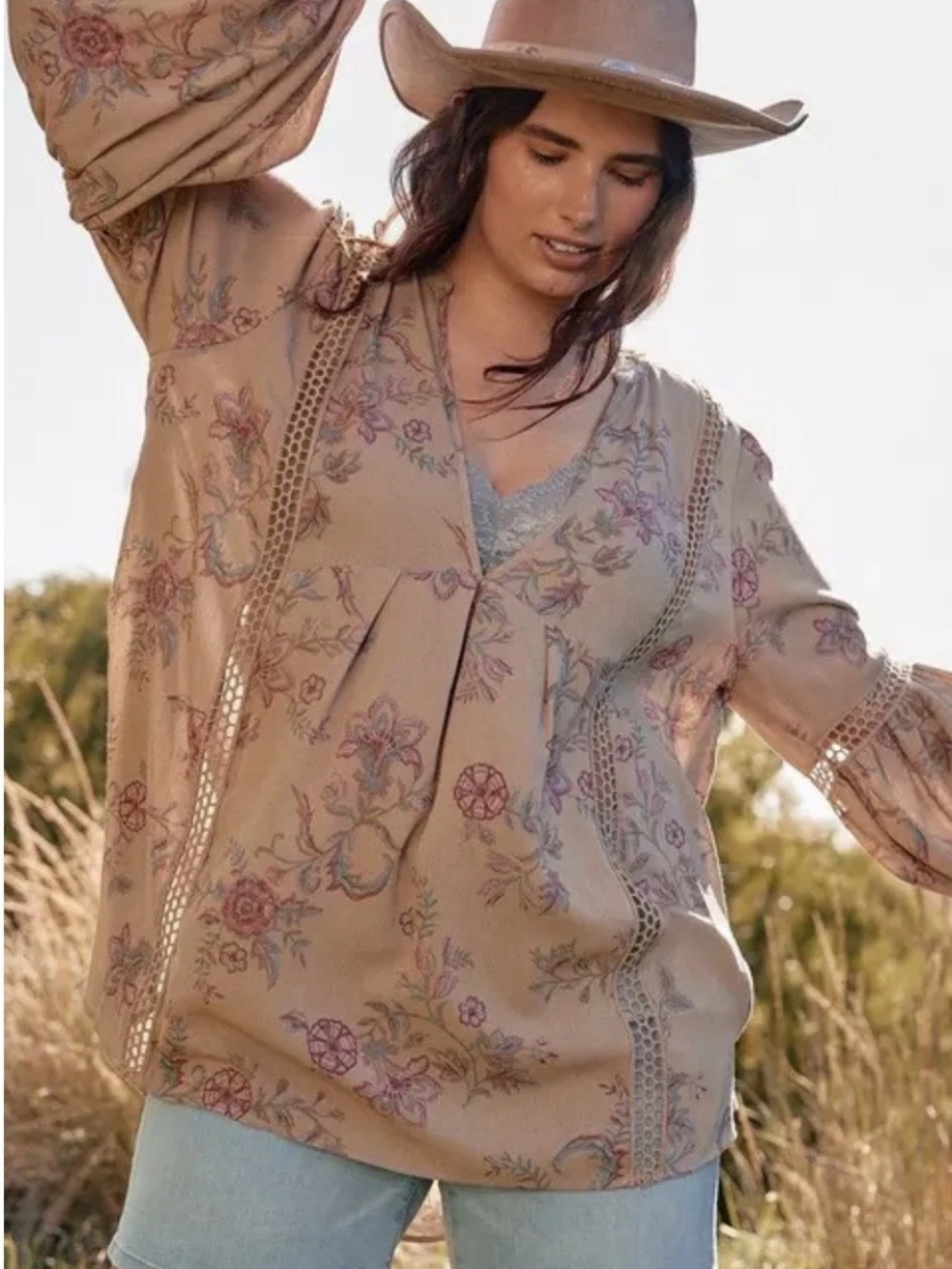 Torrid Festi Inset Gauze Tunic Size 1
